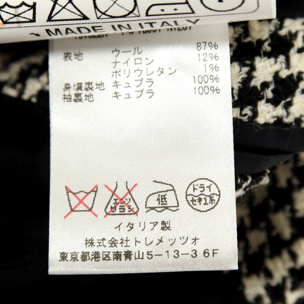 【中古】タリアトーレ TAGLIATORE Brilla per il gusto別注 ウールナイロンポリウレタン ハウンドトゥース テーラードジャケット ブラックxホワイト【サイズ44】【 状態ランクB 】【 メンズ 】[APD]
