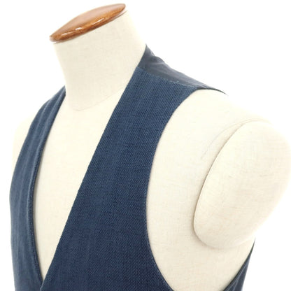 【中古】スリードッツ three dots コットンリネン カジュアル系ジレ ベスト ネイビー【サイズM】【 状態ランクC 】【 メンズ 】