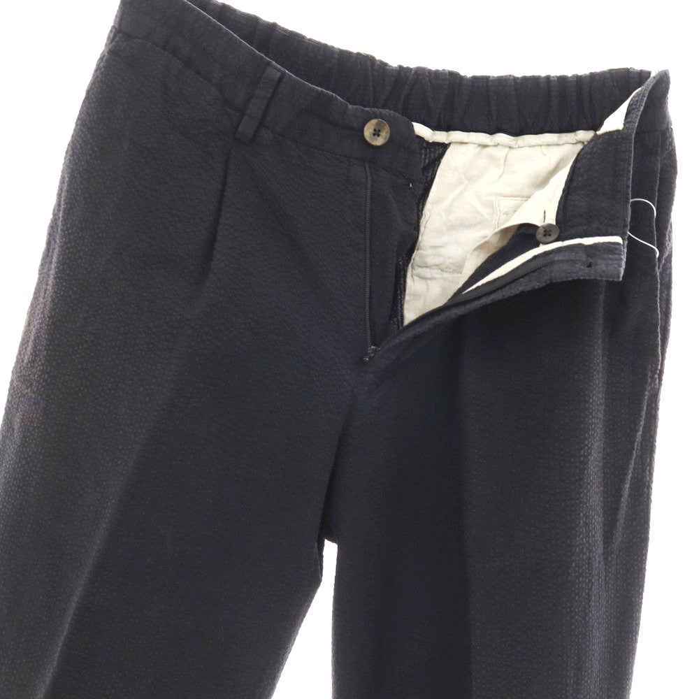 【中古】デヴォレ インチピット DEVORE Incipit コットン シアサッカー イージーパンツ ダークネイビー系【サイズ46】【 状態ランクC 】【 メンズ 】