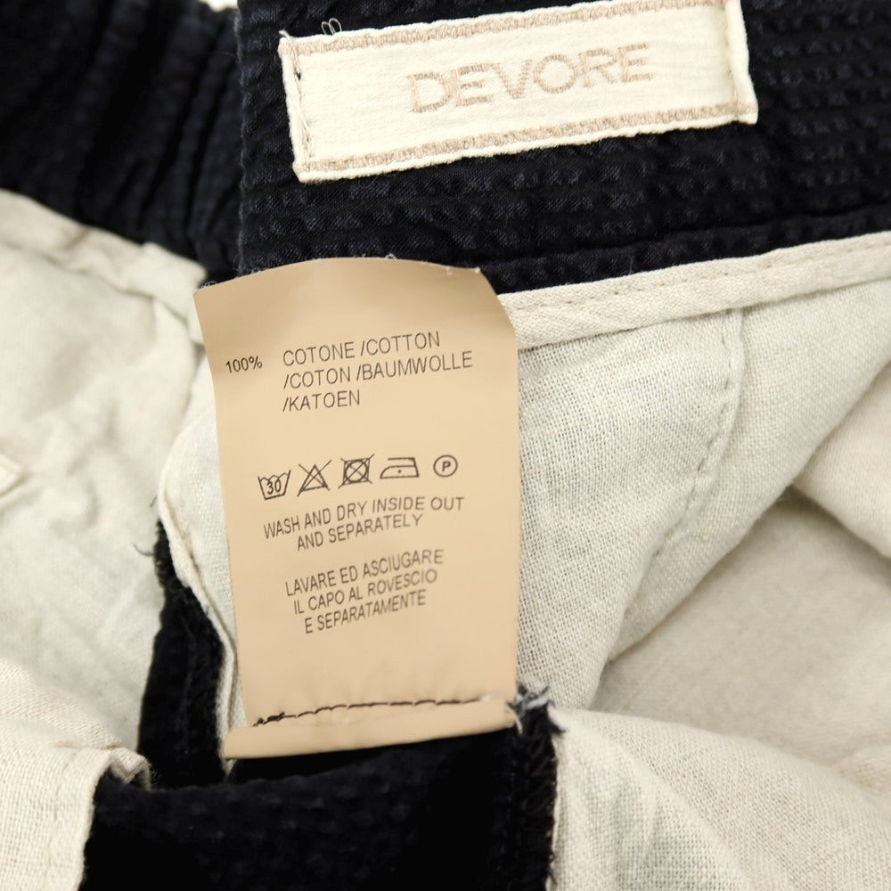 【中古】デヴォレ インチピット DEVORE Incipit コットン シアサッカー イージーパンツ ダークネイビー系【サイズ46】【 状態ランクC 】【 メンズ 】