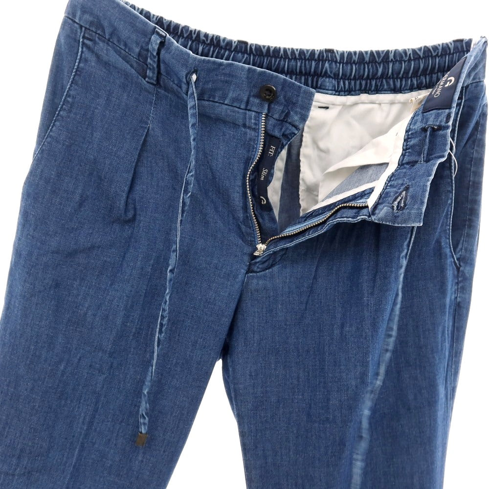 【SALE30%OFF/返品不可】【中古】ジェルマーノ GERMANO ストレッチ コットン イージースラックスパンツ ネイビーブルー【 サイズ46 】【 状態ランクC 】【 メンズ 】