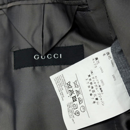 【中古】グッチ GUCCI ウール ストライプ テーラードジャケット グレー【サイズ48】【 状態ランクB 】【 メンズ 】
