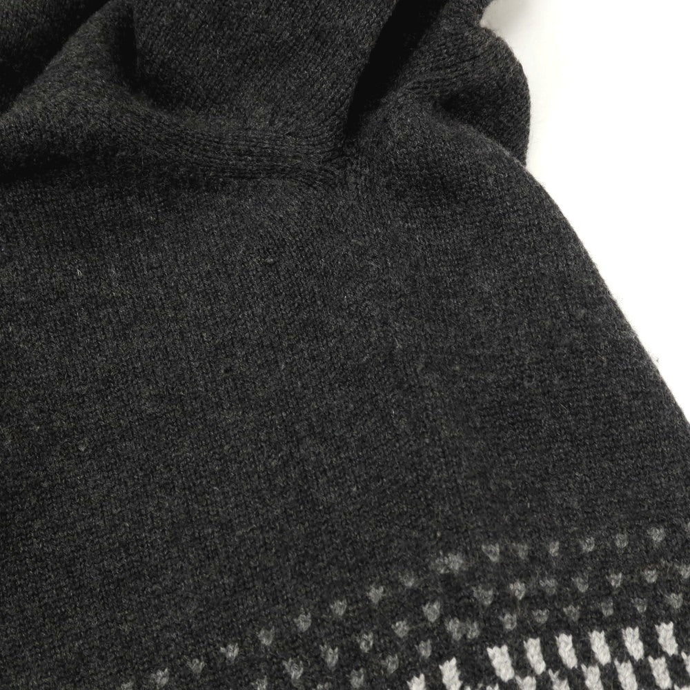 【中古】バランタイン BALLANTYNE カシミヤ スタンドカラー ダブルジップ カーディガン チャコールグレーxライトグレー【サイズ46】【 状態ランクC 】【 メンズ 】