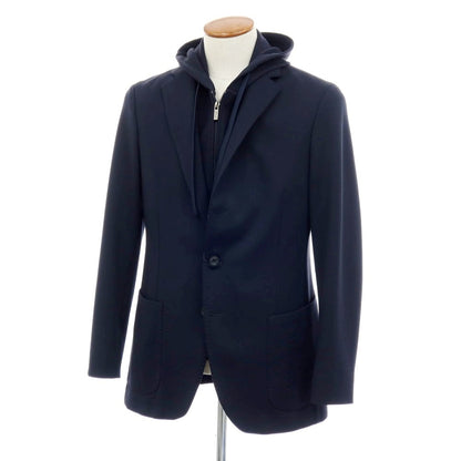 【中古】ボッジ BOGGI ポリエステルコットン フーディー カジュアルジャケット ネイビー【サイズ48】【 状態ランクA 】【 メンズ 】