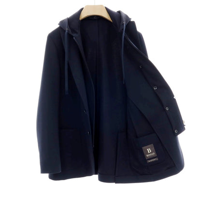 【中古】ボッジ BOGGI ポリエステルコットン フーディー カジュアルジャケット ネイビー【サイズ48】【 状態ランクA 】【 メンズ 】