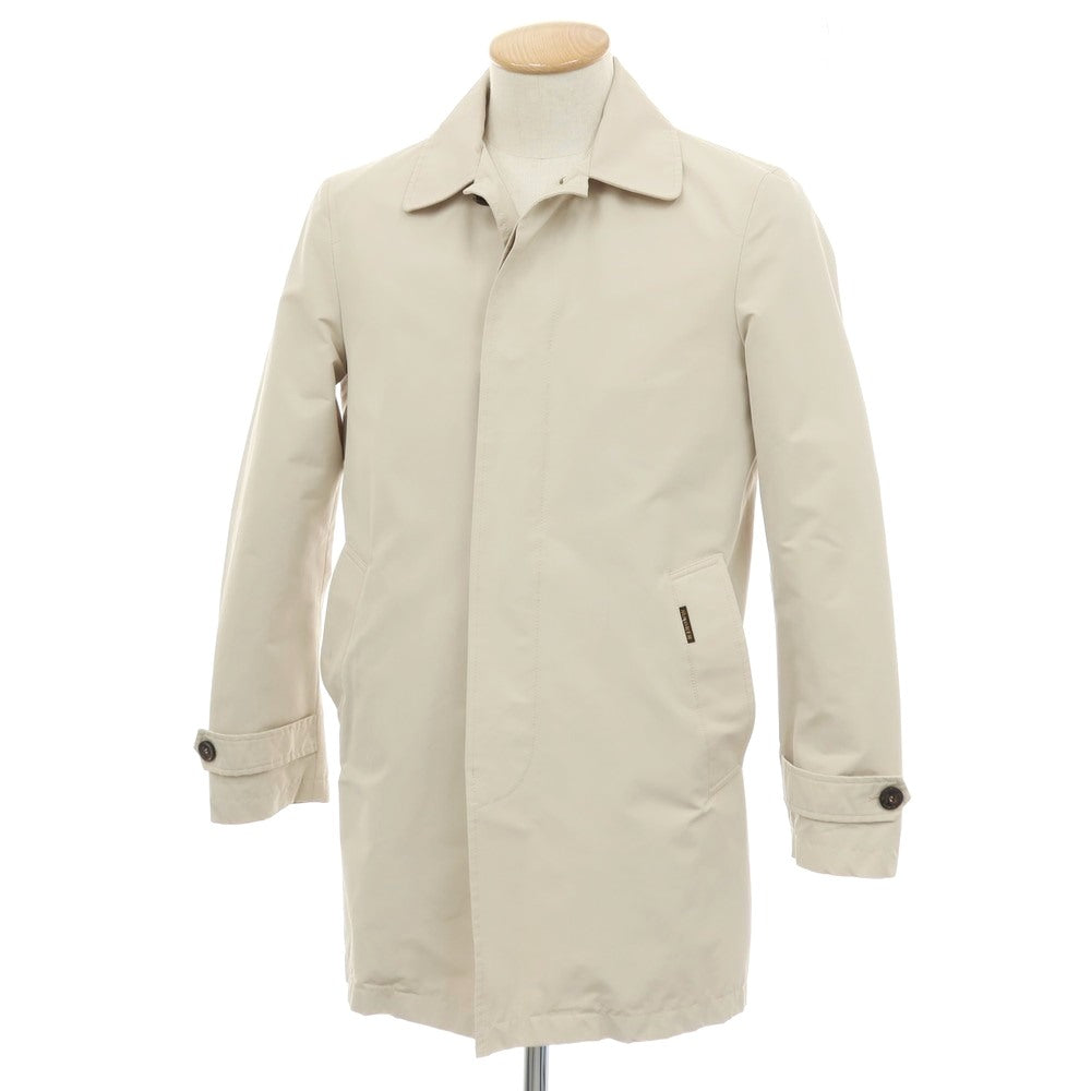 【中古】ムーレー MOORER コットンポリエステル ステンカラーコート ベージュ【サイズ44】【 状態ランクC 】【 メンズ 】