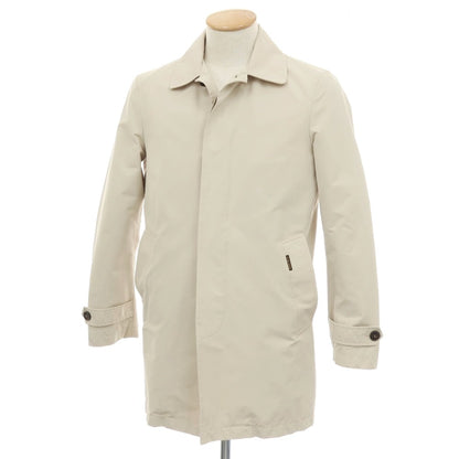 【中古】ムーレー MOORER コットンポリエステル ステンカラーコート ベージュ【サイズ44】【 状態ランクC 】【 メンズ 】