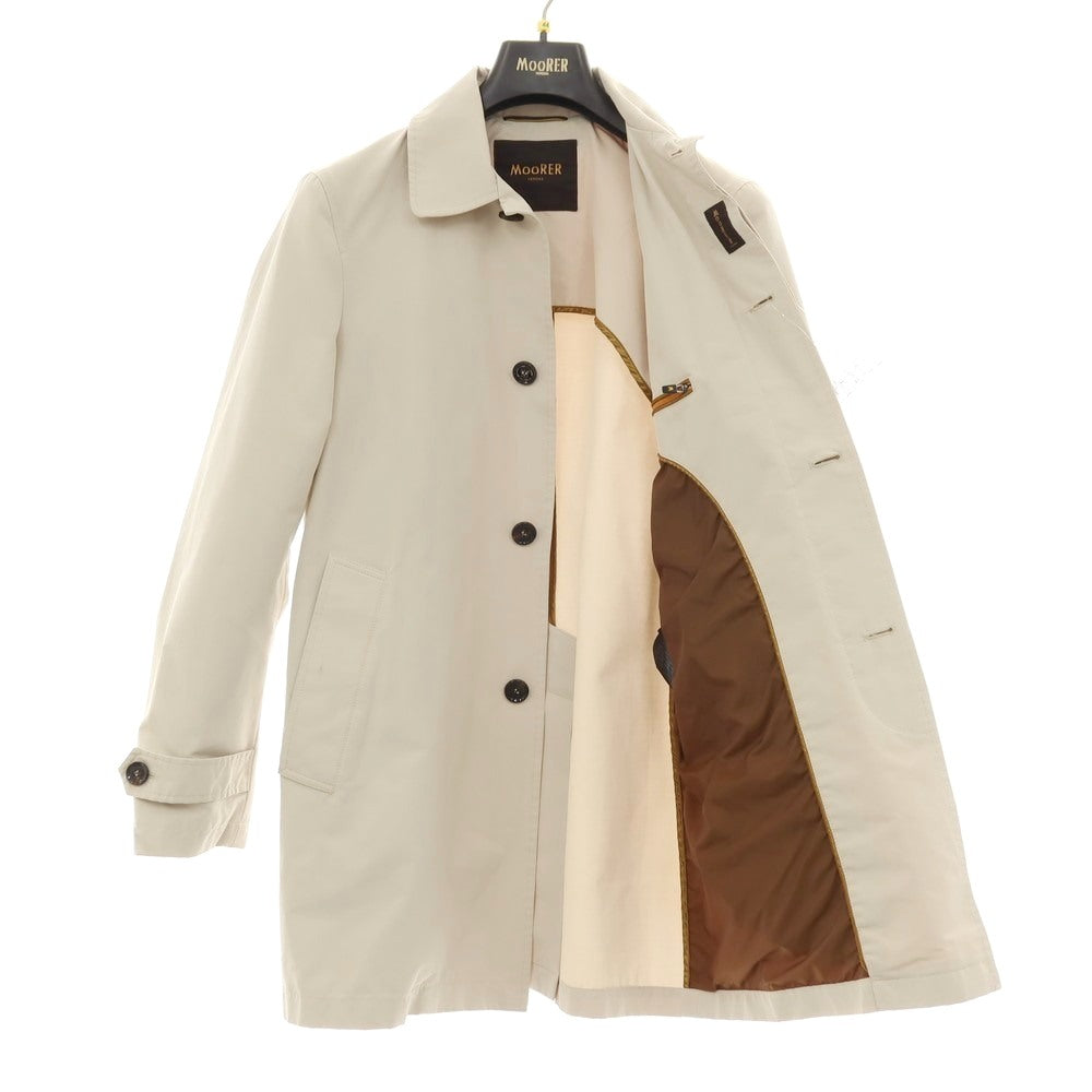 【中古】ムーレー MOORER コットンポリエステル ステンカラーコート ベージュ【サイズ44】【 状態ランクC 】【 メンズ 】