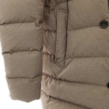 【中古】ヘルノ Herno ポリエステルナイロン ファー ダウンコート ダークベージュ【サイズ44】【 状態ランクC 】【 メンズ 】