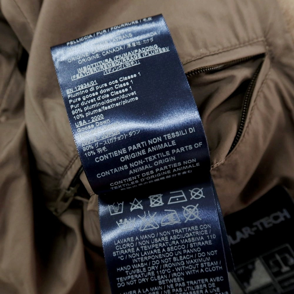 【中古】ヘルノ Herno ポリエステルナイロン ファー ダウンコート ダークベージュ【サイズ44】【 状態ランクC 】【 メンズ 】