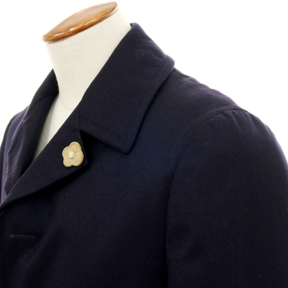 【中古】ラルディーニ LARDINI ウール ステンカラーコート ネイビー【 サイズ46 】【 状態ランクC 】【 メンズ 】