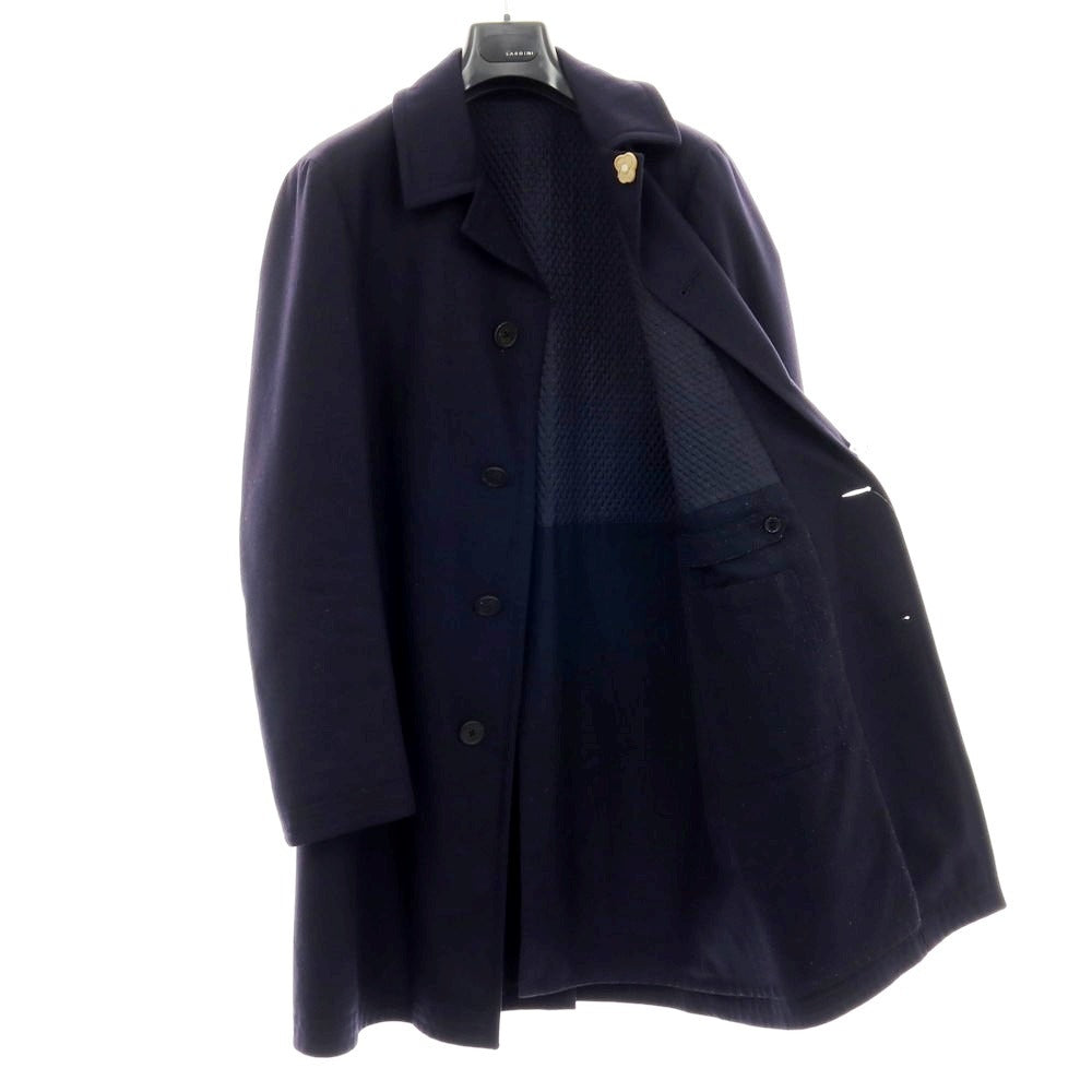 【中古】ラルディーニ LARDINI ウール ステンカラーコート ネイビー【 サイズ46 】【 状態ランクC 】【 メンズ 】