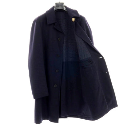 【中古】ラルディーニ LARDINI ウール ステンカラーコート ネイビー【サイズ46】【 状態ランクC 】【 メンズ 】