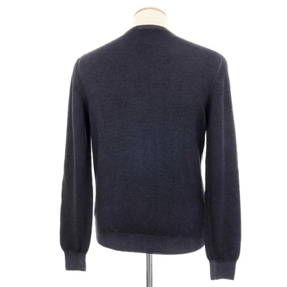 【中古】グランサッソ GRAN SASSO ガーメントダイ ハイゲージ ウール クルーネック プルオーバーニット ダークグレー【サイズ46】【 状態ランクB 】【 メンズ 】