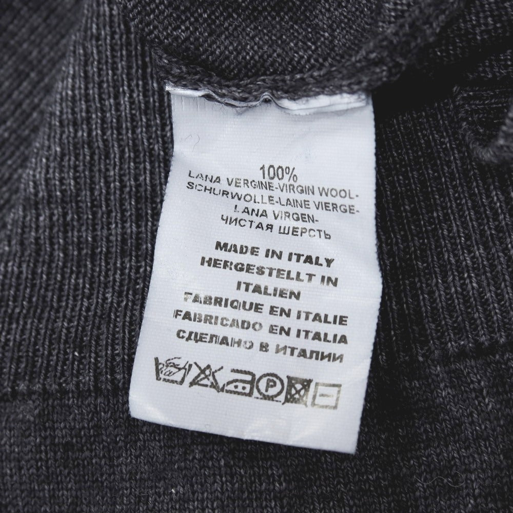 【中古】グランサッソ GRAN SASSO ガーメントダイ ハイゲージ ウール クルーネック プルオーバーニット ダークグレー【サイズ46】【 状態ランクB 】【 メンズ 】