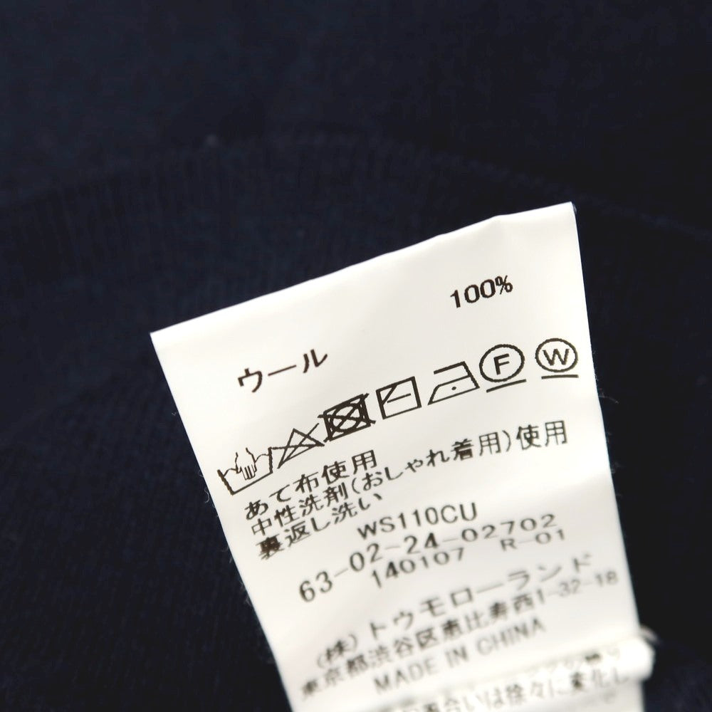 【中古】トゥモローランド TOMORROWLAND ハイゲージ ウール クルーネック プルオーバーニット ネイビー【サイズM】【 状態ランクB 】【 メンズ 】