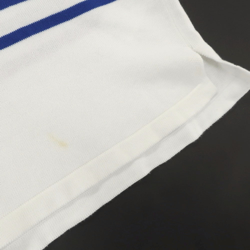 【SALE30%OFF/返品不可】【中古】ルトロワ Letroyes コットン ボーダー ボートネック プルオーバーニット ホワイトxブルー【 サイズL 】【 状態ランクB 】【 メンズ 】