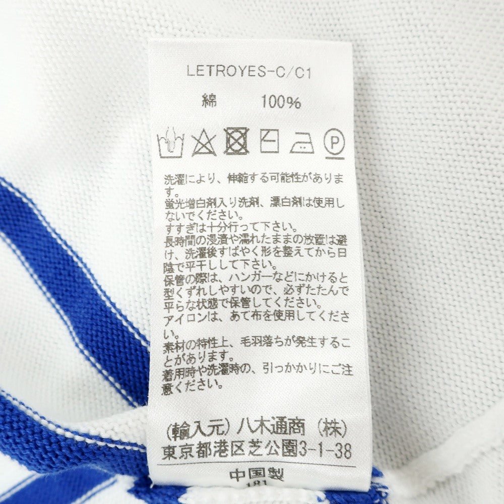 【SALE30%OFF/返品不可】【中古】ルトロワ Letroyes コットン ボーダー ボートネック プルオーバーニット ホワイトxブルー【 サイズL 】【 状態ランクB 】【 メンズ 】
