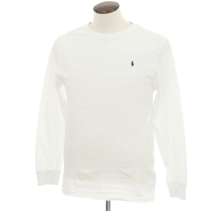 【中古】ポロ ラルフローレン Polo Ralph Lauren コットン クルーネック 長袖Ｔシャツ ホワイト【サイズXL】【 状態ランクB 】【 メンズ 】