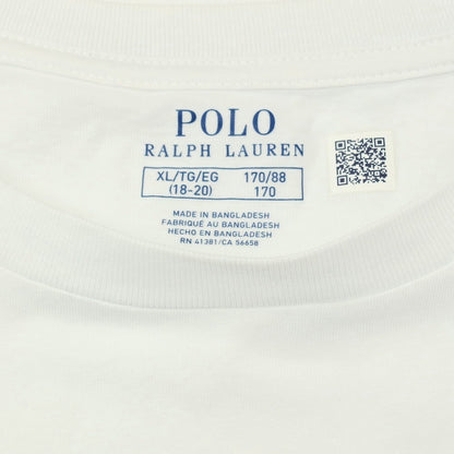 【中古】ポロ ラルフローレン Polo Ralph Lauren コットン クルーネック 長袖Ｔシャツ ホワイト【サイズXL】【 状態ランクB 】【 メンズ 】