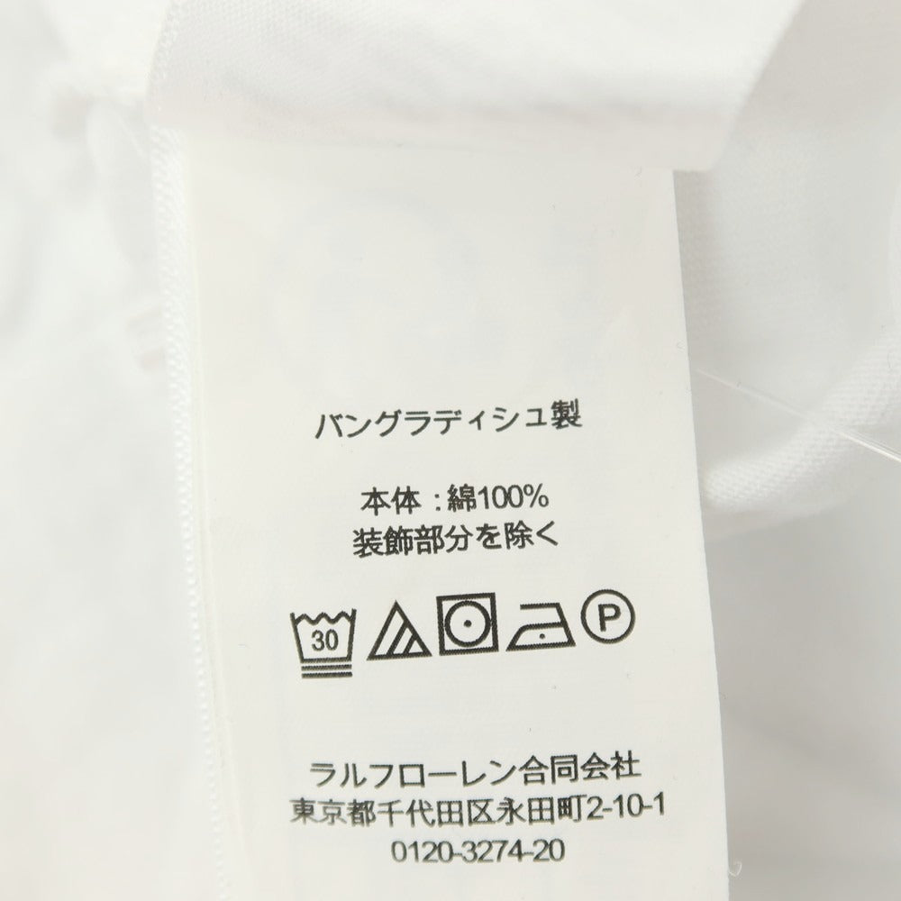 【中古】ポロ ラルフローレン Polo Ralph Lauren コットン クルーネック 長袖Ｔシャツ ホワイト【サイズXL】【 状態ランクB 】【 メンズ 】