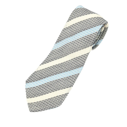 【SALE30%OFF/返品不可】【中古】エストネーション ESTNATION シルクコットン ストライプ柄ネクタイ ネイビーxライトブルー【 状態ランクB 】【 メンズ 】