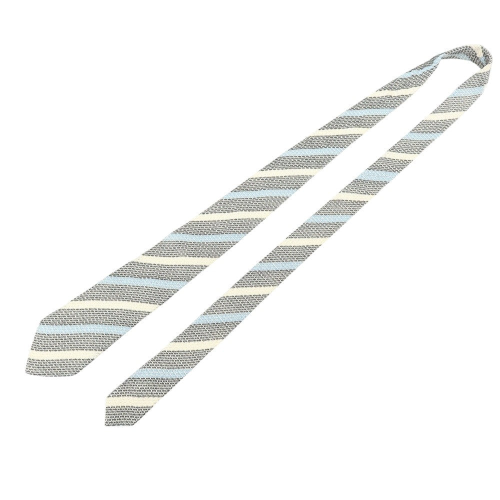 【SALE30%OFF/返品不可】【中古】エストネーション ESTNATION シルクコットン ストライプ柄ネクタイ ネイビーxライトブルー【 状態ランクB 】【 メンズ 】