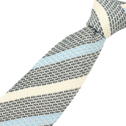 【SALE30%OFF/返品不可】【中古】エストネーション ESTNATION シルクコットン ストライプ柄ネクタイ ネイビーxライトブルー【 状態ランクB 】【 メンズ 】