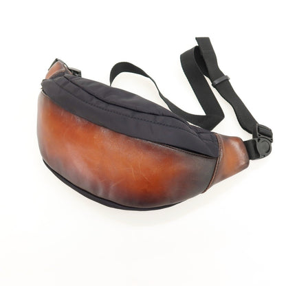 【中古】トゥモローランド TOMORROWLAND ナイロン レザー ボディバッグ ブラックxブラウン【 状態ランクB 】【 メンズ 】