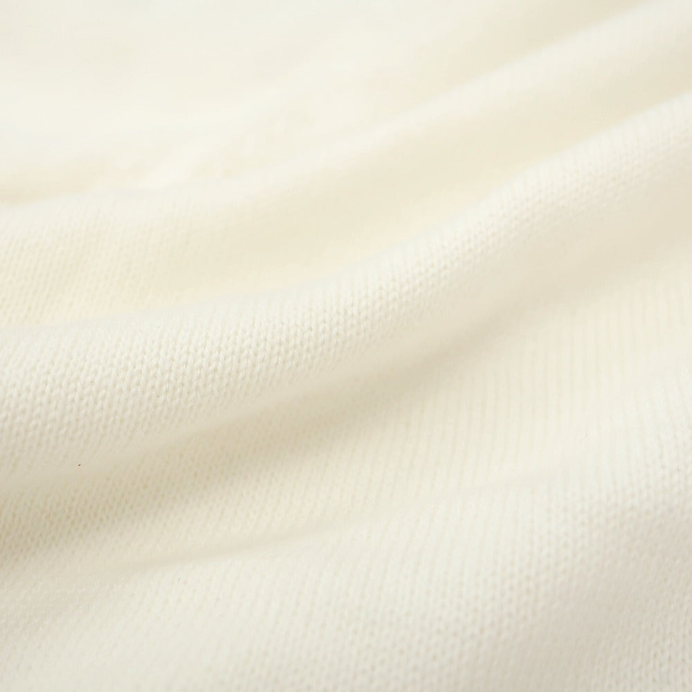 【新品】スカリオーネ SCAGLIONE コットン クルーネック 半袖 プルオーバーニット オフホワイトxダークネイビー【サイズXXL】【 状態ランクN 】【 メンズ 】