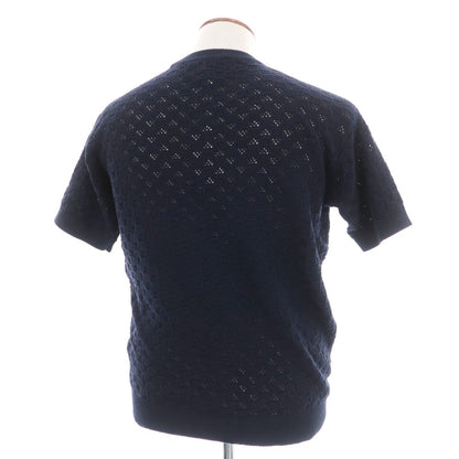 【新品】スカリオーネ SCAGLIONE コットン クルーネック 半袖 プルオーバーニット ネイビー【サイズM】【 状態ランクN 】【 メンズ 】