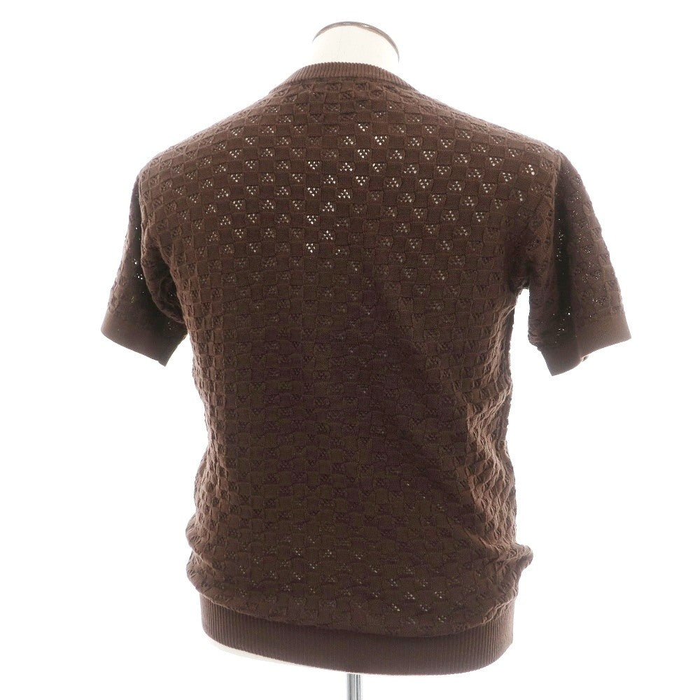 【新品】スカリオーネ SCAGLIONE コットン クルーネック 半袖 プルオーバーニット ブラウン【サイズL】【 状態ランクN 】【 メンズ 】