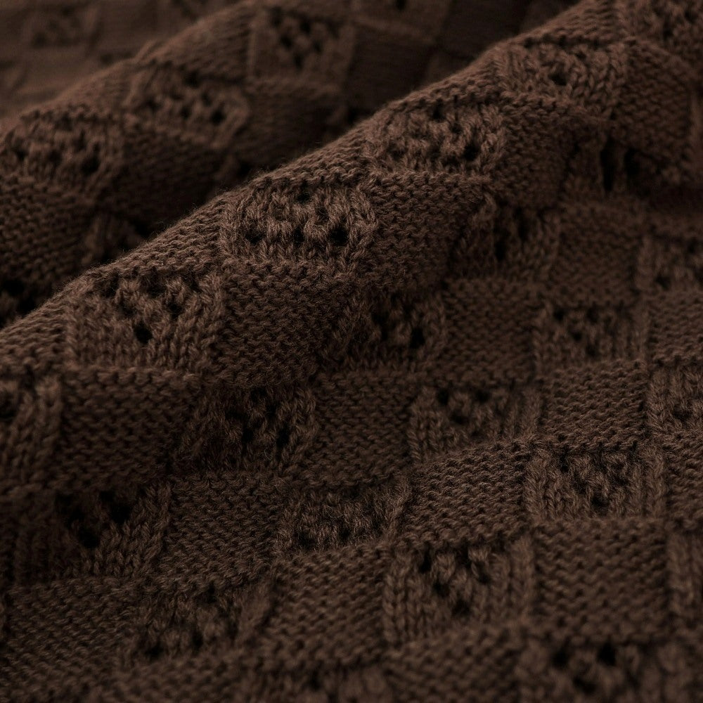 【新品】スカリオーネ SCAGLIONE コットン クルーネック 半袖 プルオーバーニット ブラウン【サイズL】【 状態ランクN 】【 メンズ 】