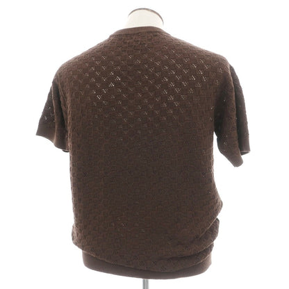 【新品】スカリオーネ SCAGLIONE コットン クルーネック 半袖 プルオーバーニット ブラウン【サイズXL】【 状態ランクN 】【 メンズ 】