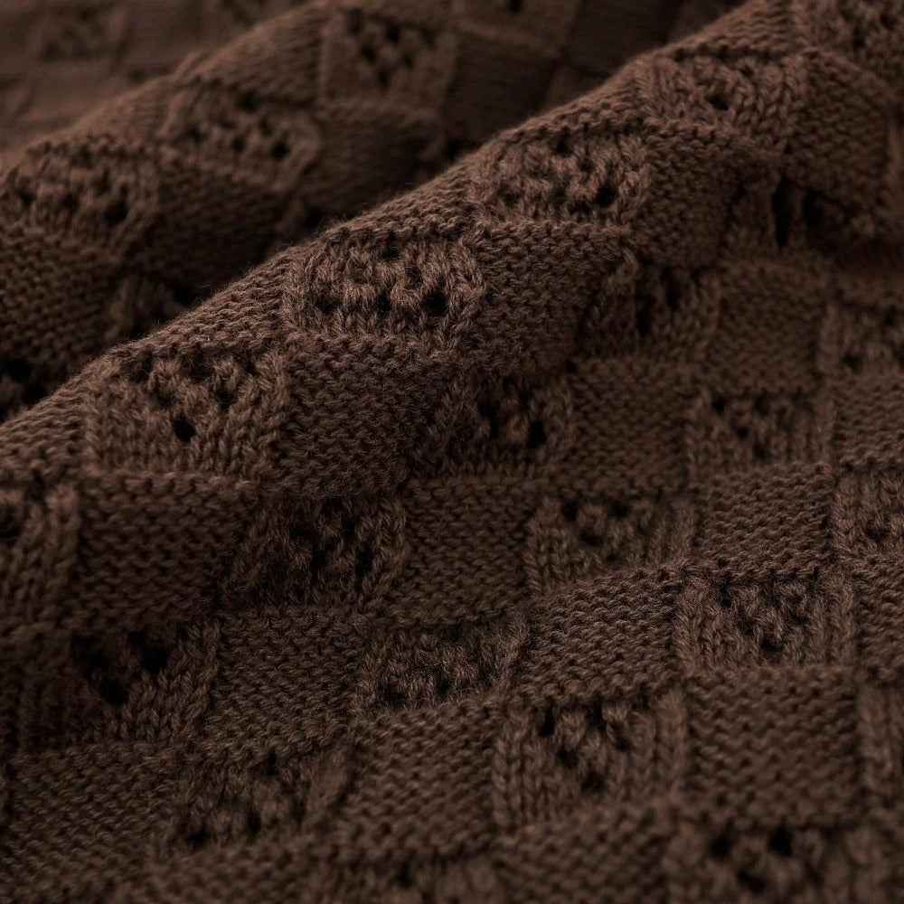 【新品】スカリオーネ SCAGLIONE コットン クルーネック 半袖 プルオーバーニット ブラウン【サイズXL】【 状態ランクN 】【 メンズ 】