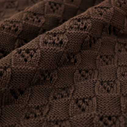 【新品】スカリオーネ SCAGLIONE コットン クルーネック 半袖 プルオーバーニット ブラウン【サイズXL】【 状態ランクN 】【 メンズ 】