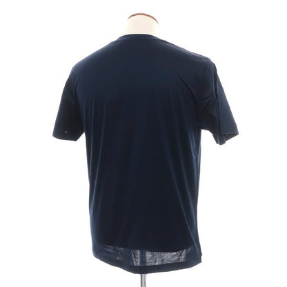 【新品】スカリオーネ SCAGLIONE コットン クルーネック 半袖Ｔシャツ ネイビー【サイズM】【 状態ランクN 】【 メンズ 】