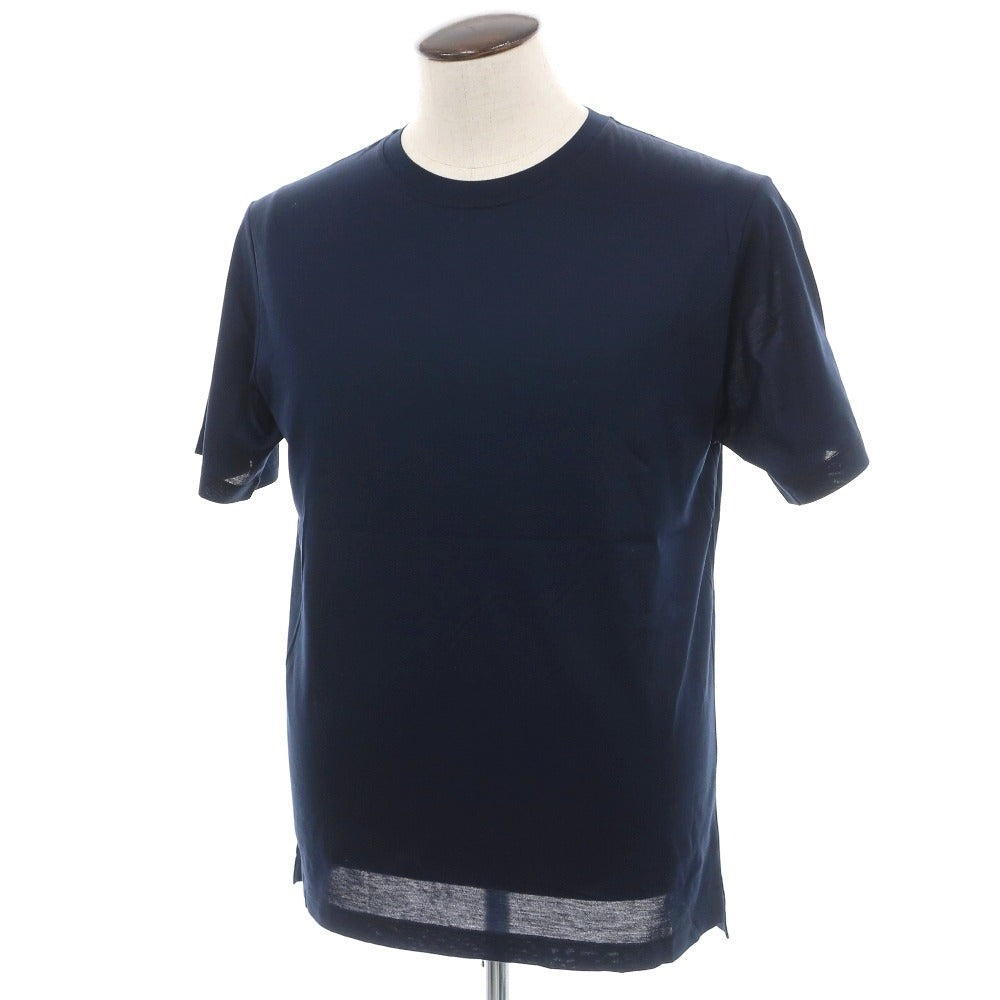 【新品】スカリオーネ SCAGLIONE コットン クルーネック 半袖Ｔシャツ ネイビー【サイズL】【 状態ランクN 】【 メンズ 】