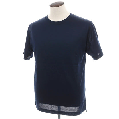 【新品】スカリオーネ SCAGLIONE コットン クルーネック 半袖Ｔシャツ ネイビー【サイズL】【 状態ランクN 】【 メンズ 】