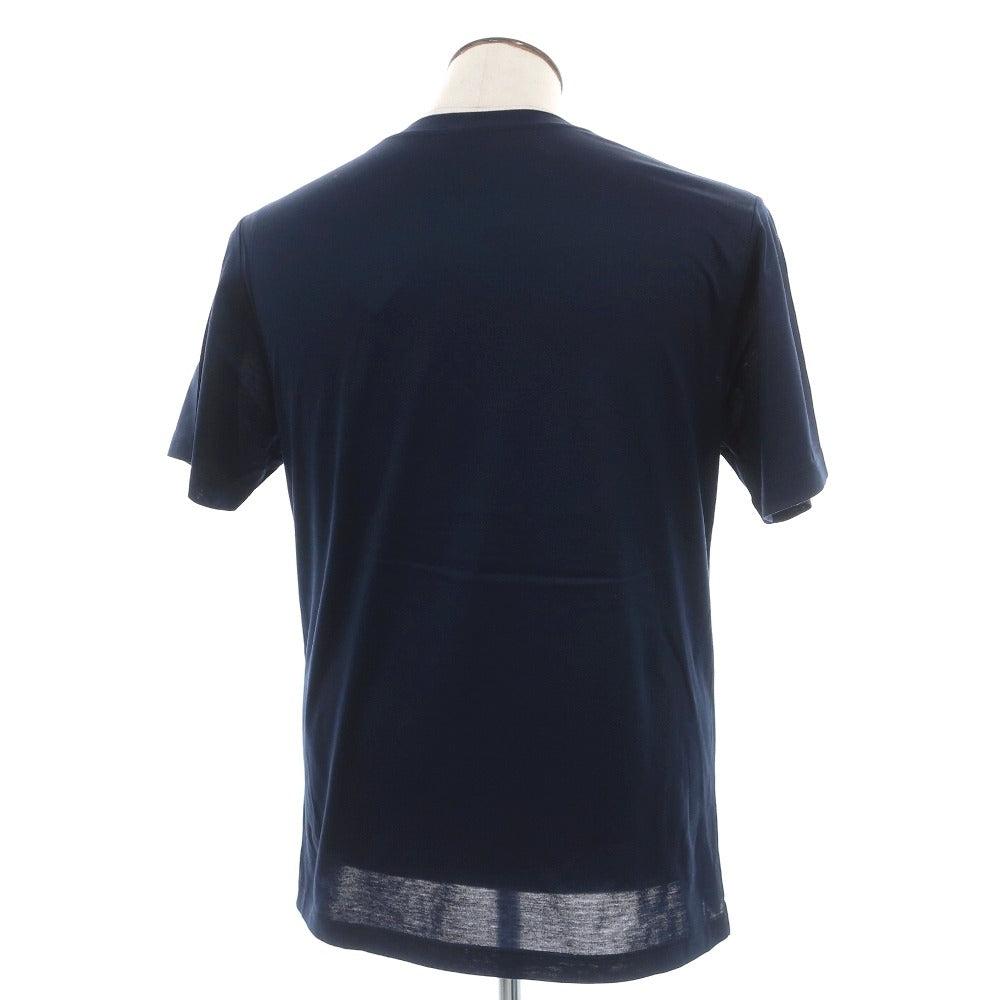 【新品】スカリオーネ SCAGLIONE コットン クルーネック 半袖Ｔシャツ ネイビー【サイズL】【 状態ランクN 】【 メンズ 】