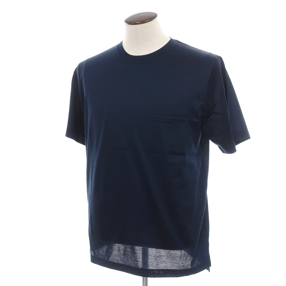 【新品】スカリオーネ SCAGLIONE コットン クルーネック 半袖Ｔシャツ ネイビー【サイズXL】【 状態ランクN 】【 メンズ 】