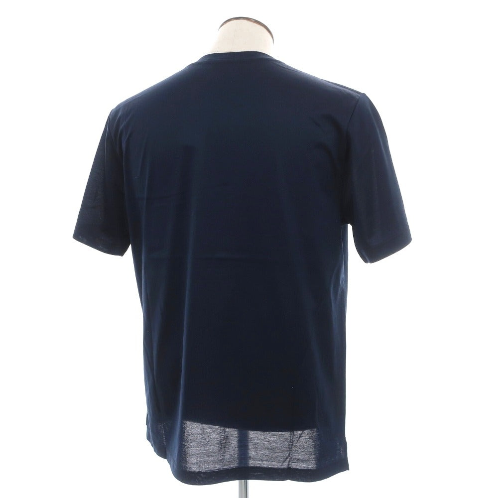 【新品】スカリオーネ SCAGLIONE コットン クルーネック 半袖Ｔシャツ ネイビー【サイズXL】【 状態ランクN 】【 メンズ 】