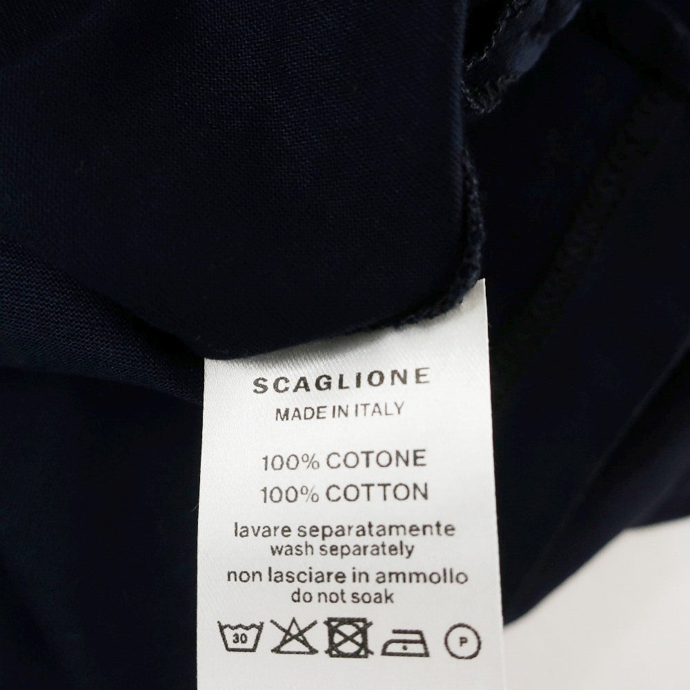 【新品】スカリオーネ SCAGLIONE コットン クルーネック 半袖Ｔシャツ ネイビー【サイズXL】【 状態ランクN 】【 メンズ 】[DPD]