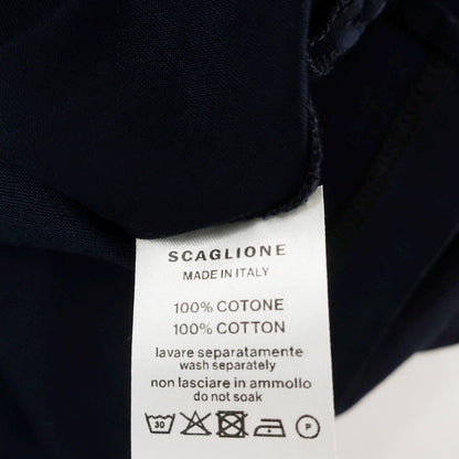 【新品】スカリオーネ SCAGLIONE コットン クルーネック 半袖Ｔシャツ ネイビー【サイズXL】【 状態ランクN 】【 メンズ 】