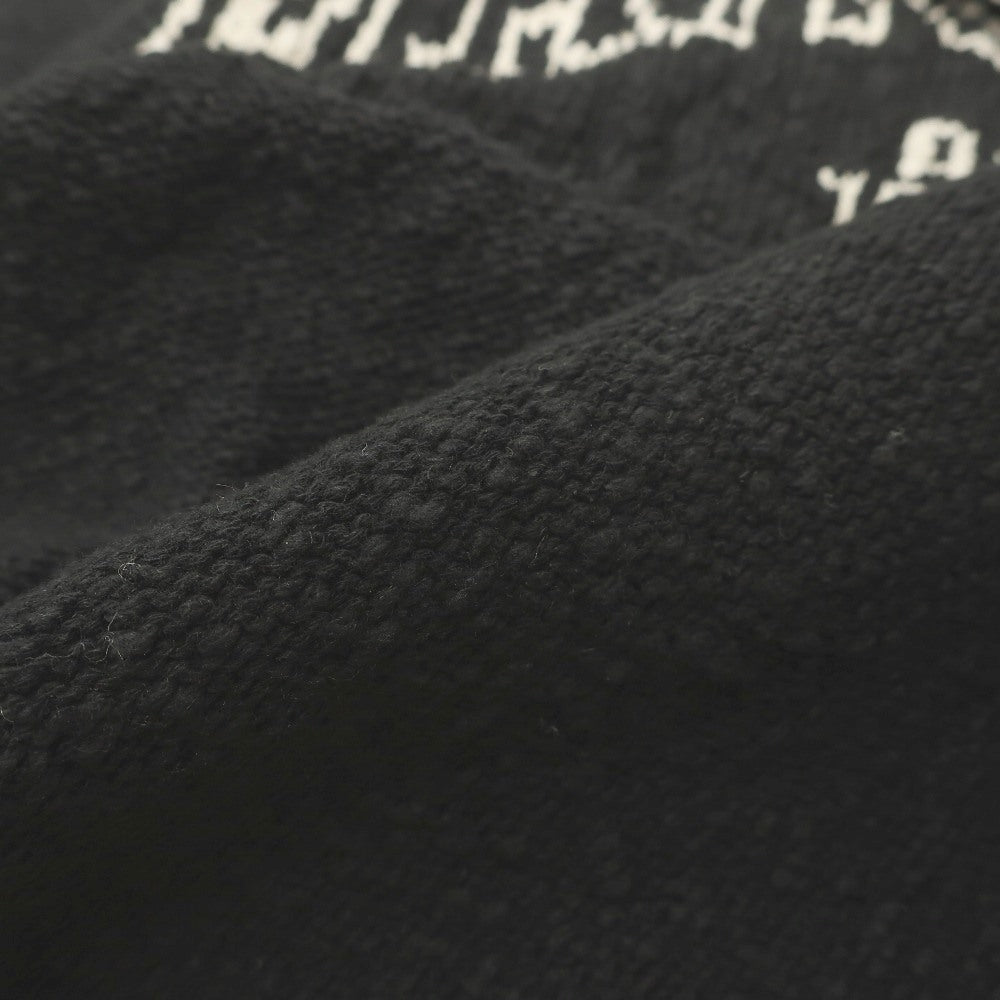 【新品】エムエムシックス MM6 コットンリネン クルーネック プルオーバーニット ブラックxベージュ【サイズXXL】【 状態ランクN 】【 メンズ 】