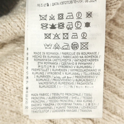 【新品】エムエムシックス MM6 コットンリネン クルーネック プルオーバーニット ブラックxベージュ【サイズXXL】【 状態ランクN 】【 メンズ 】