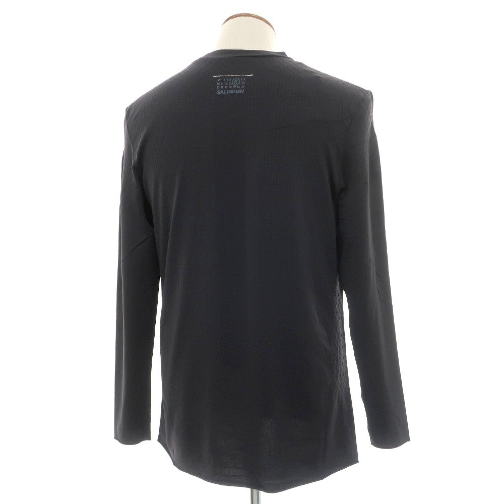 【新品】エムエムシックス MM6 × SALOMON ナイロン クルーネック 長袖Ｔシャツ ブラック【 M 】【 状態ランクN 】【 ユニセックス 】[APD]