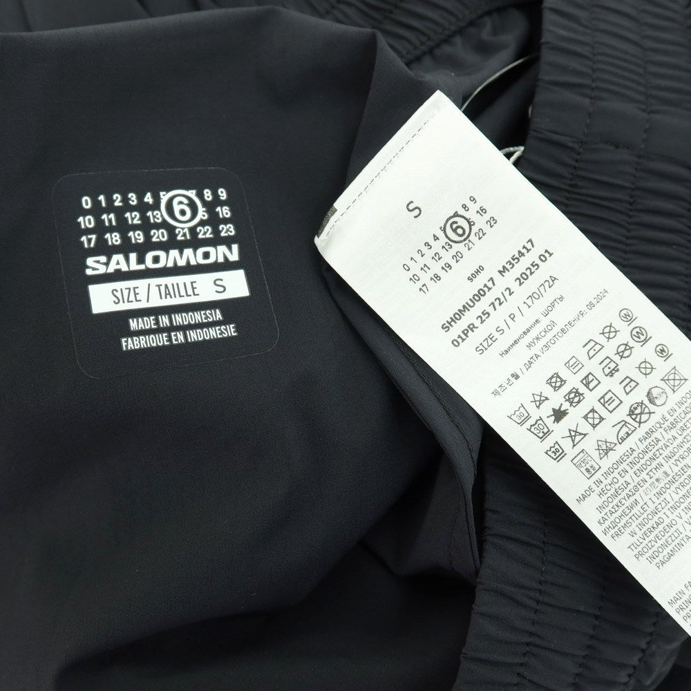 【新品】エムエムシックス MM6 × SALOMON ストレッチ ナイロン ショートパンツ ブラック【サイズS】【 状態ランクN 】【 ユニセックス 】