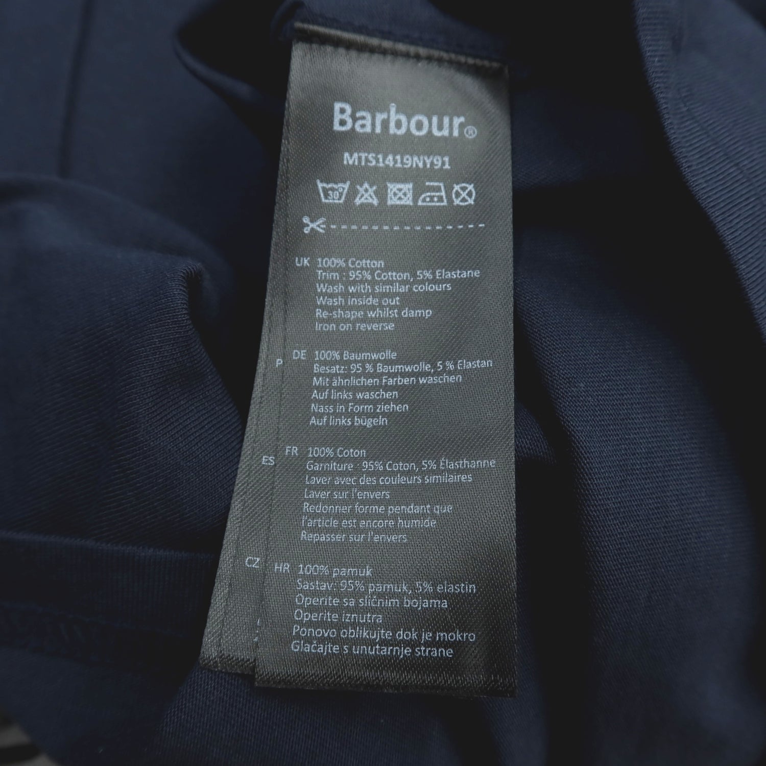【新品】バブアー Barbour コットン クルーネック ポケット 半袖Ｔシャツ ネイビー【サイズM】【 状態ランクN 】【 メンズ 】