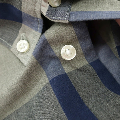 【新品】バブアー Barbour チェック コットン ボタンダウン カジュアルシャツ オリーブグレーxネイビー【サイズM（UK）】【 状態ランクN 】【 メンズ 】